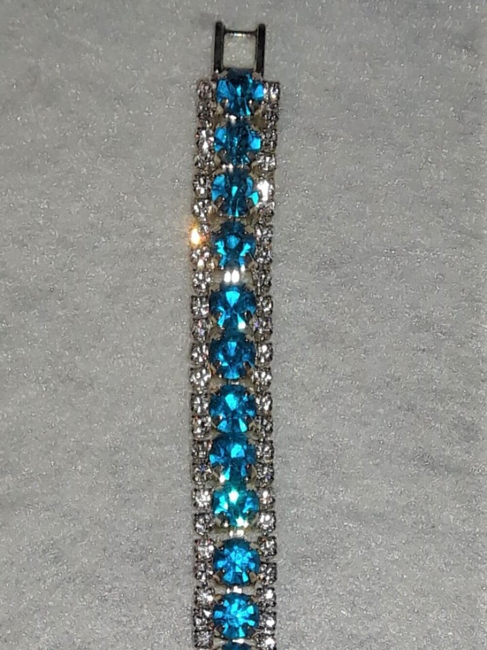 Brand New Luxury London Blue & White CZ Tennis Bracelet - Picture 7 of 12